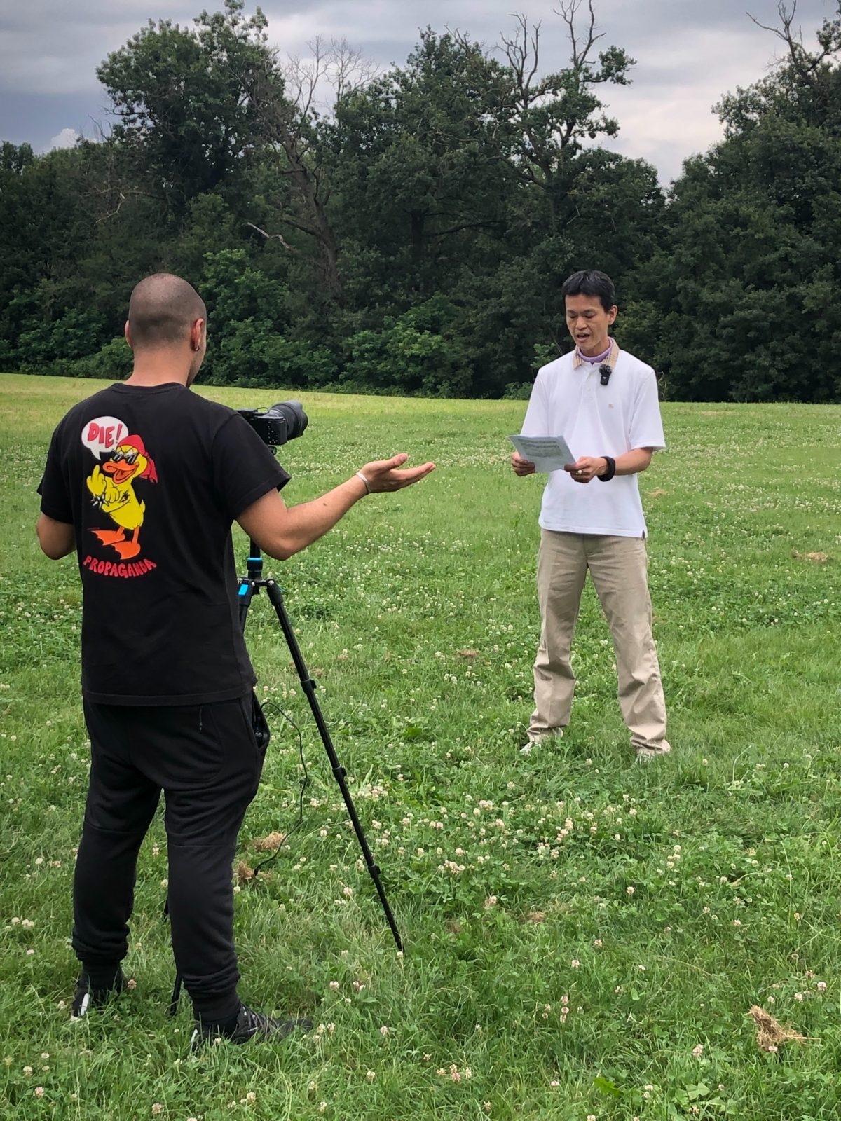 Italian media filming Master Lo's interview as he explains his qi-wellness philosophy